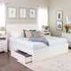 King Select 4-Post Platform Bed with 4 Drawers, White