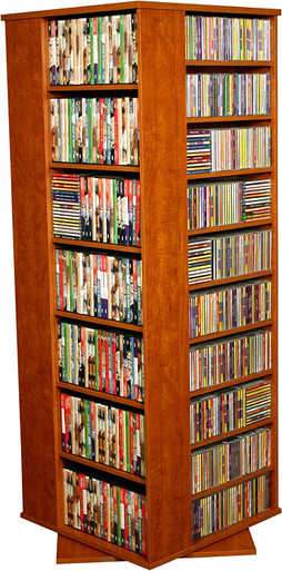 Large Cd Racks Huge 756 DVD / 1600 CD Rack, Media Revolving Spinner - Cherry
