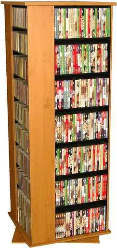 Large Cd Racks Huge Revolving 1600 CD Rack / 756 DVD 840 Blu-ray Spinner, Oak