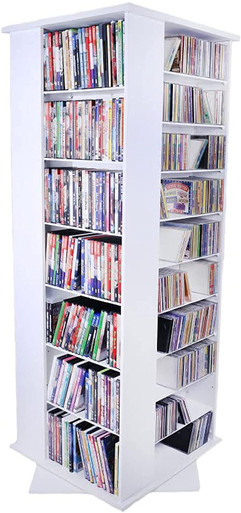 Huge Revolving DVD/CD Rack, 756 DVD or 1600 CD Spinner White