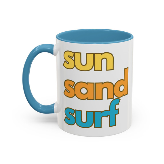 Beach SUN SAND SURF Accent Coffee Mug 11oz Beach SUN SAND SURF Accent Coffee Mug 11oz
