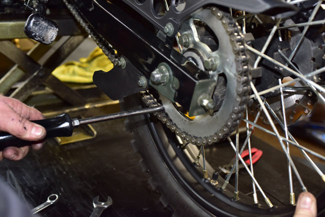 TT250 Chain Adjustment and Wheel Alignment Image