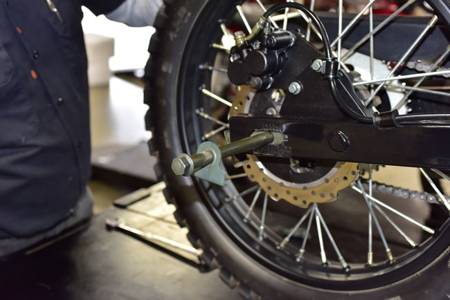 TT250 Rear Wheel Removal and Reinstallation Image