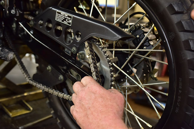 TT250 Rear Wheel Removal and Reinstallation Image