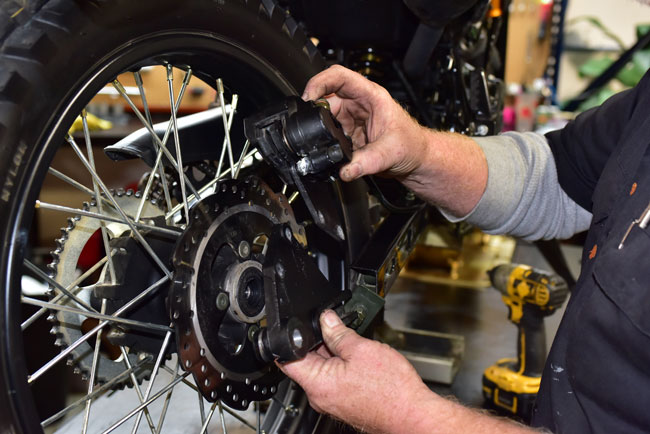TT250 Rear Wheel Removal and Reinstallation Image