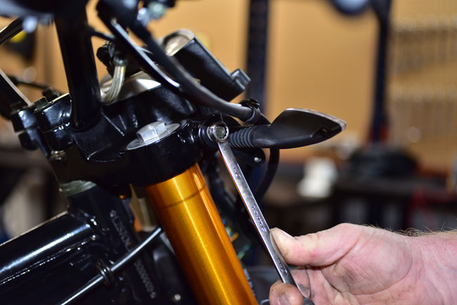 TT250 Steering Stem Bearing Adjustment Image