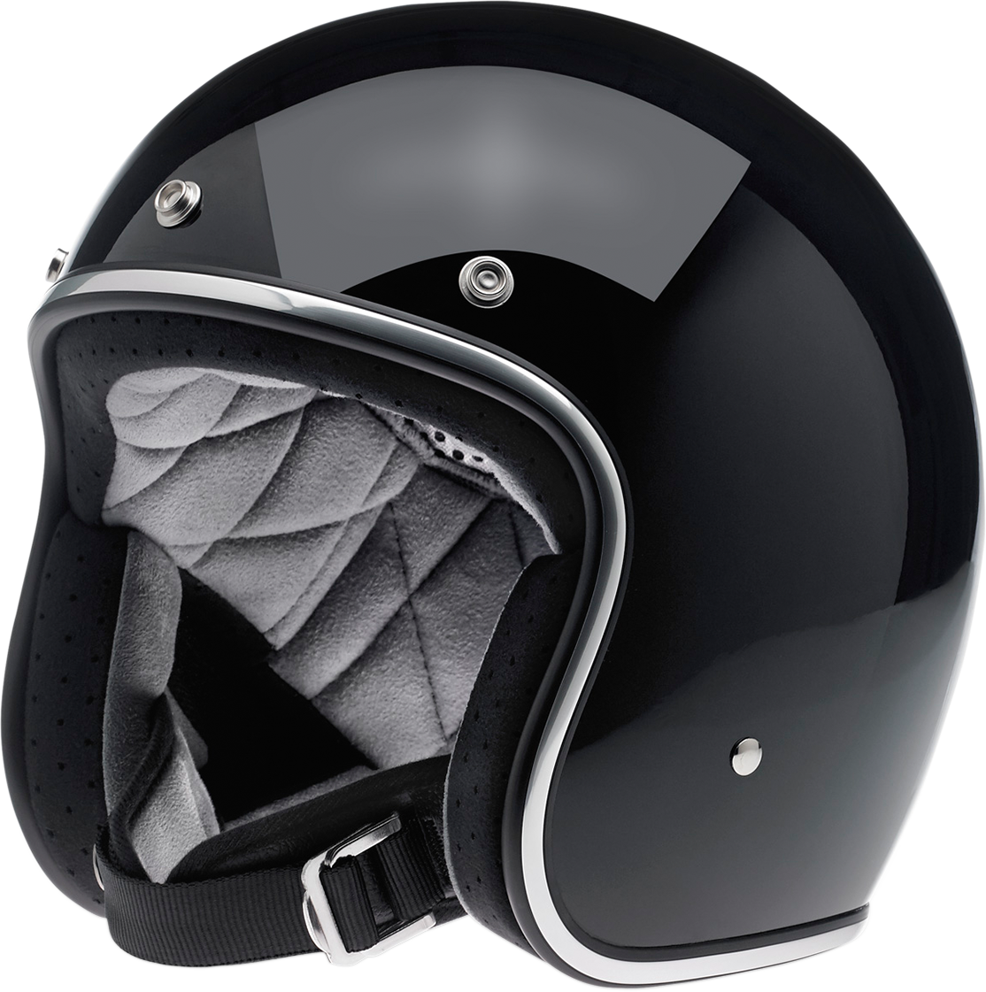 Biltwell Bonanza Open Face Helmet - Classic Style, DOT-Approved,  Comfortable Liner, Gloss Black - CSC Motorcycles