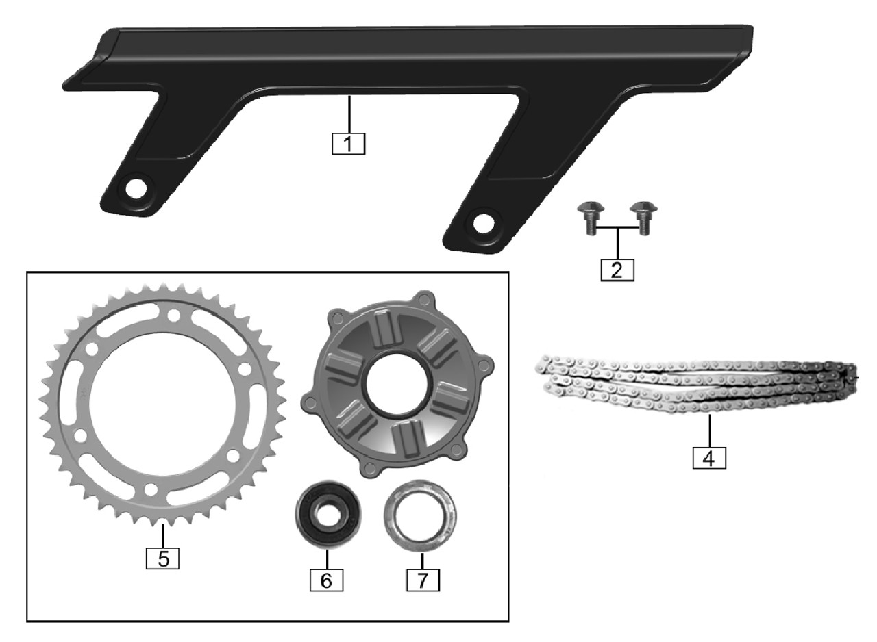 REAR SPROCKET, CHAIN