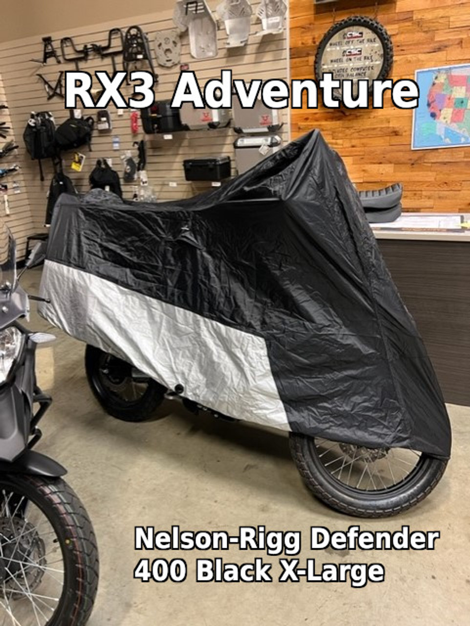 Bike Cover, Nelson-Rigg Defender 400 Black X-Large - CSC Motorcycles