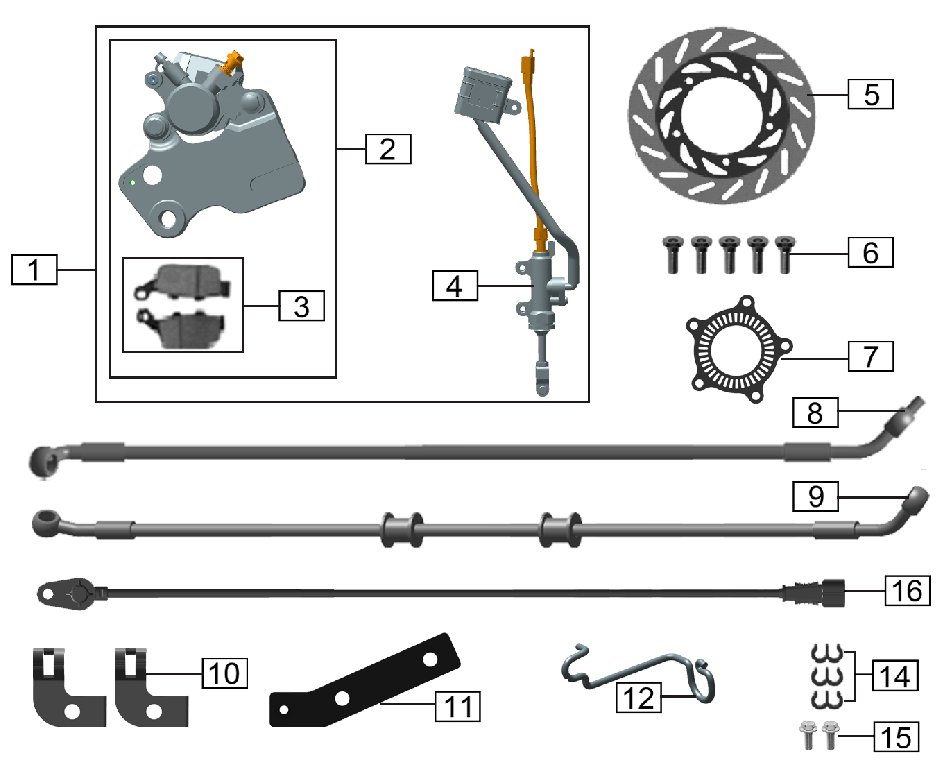6 - Bolt M8×25 fits RX1E Rear Brake - CSC Motorcycles