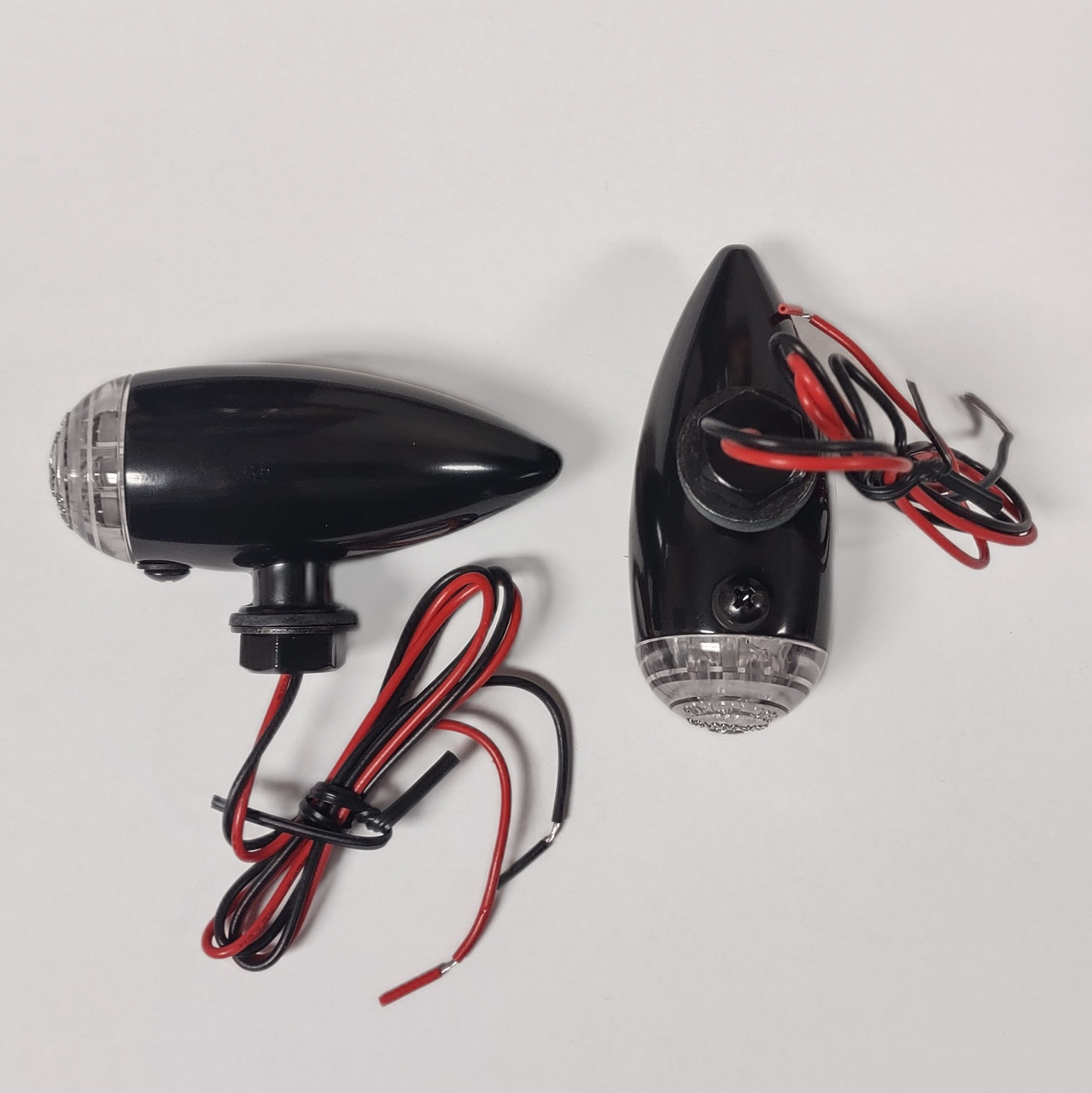 Mini Turn Signal, Billet, Amber, Pair, Black - CSC Motorcycles