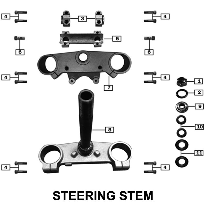 ST（3点） Upper triple clamp, RX3 - CSC Motorcycles