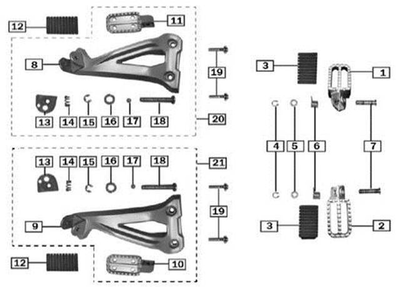 Front Rear Pedal Assembly