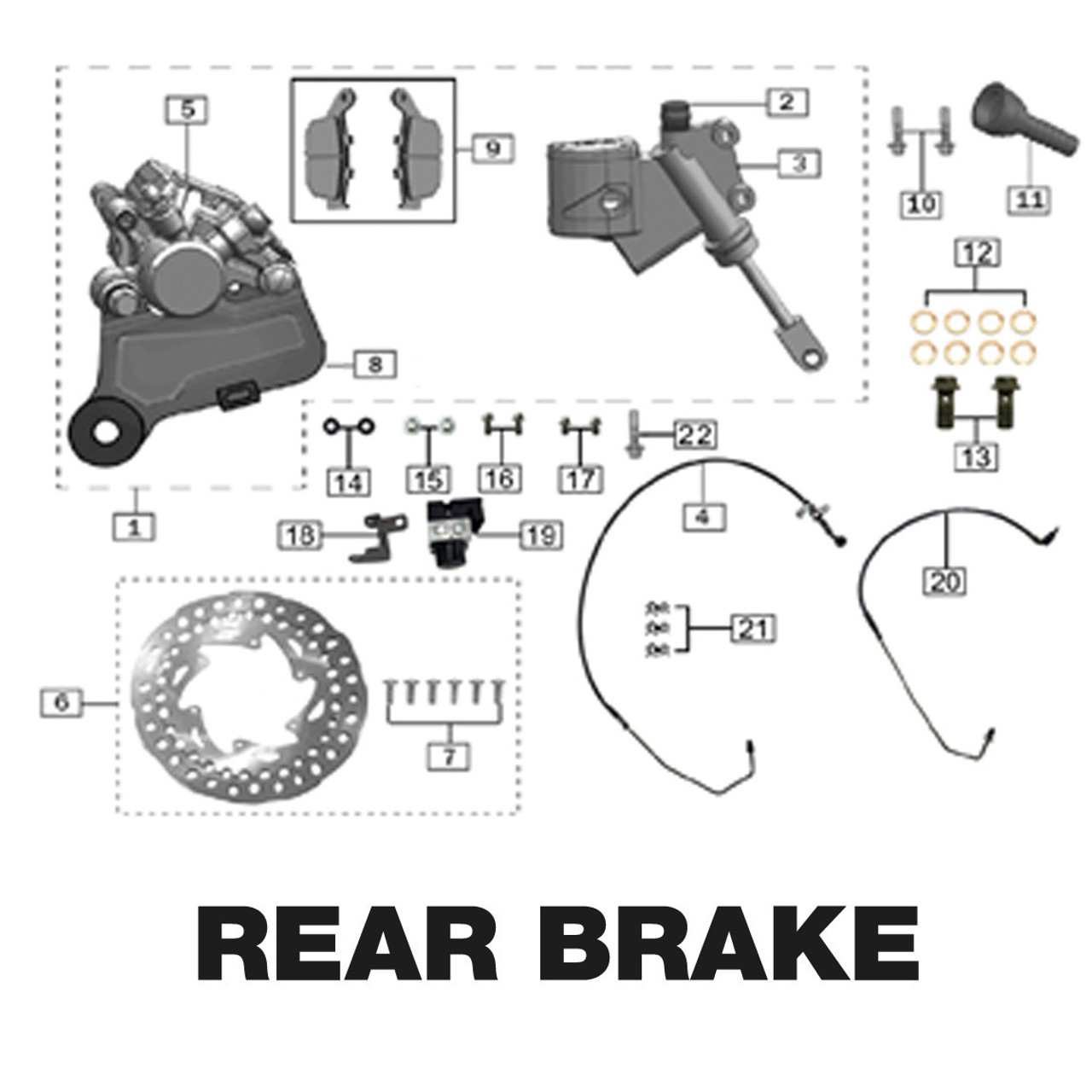 Brakes, Rear, 2018-2022