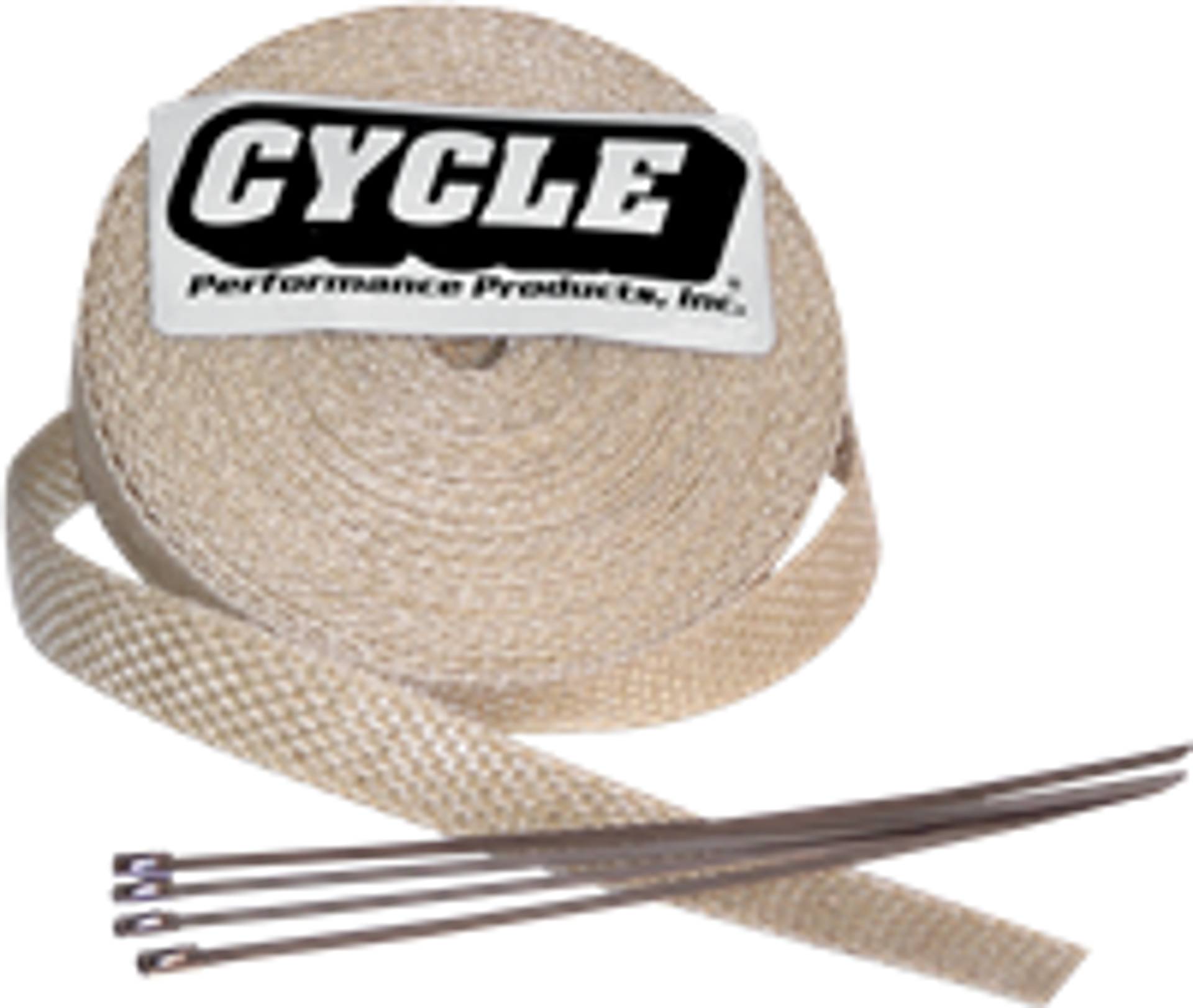 Exhaust Pipe Wrap with Tie Wrap 2in. x 25ft. Natural CSC Motorcycles