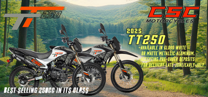 2025 TT250 Enduro Dual Sport Motorcycle - Available in White and Grey