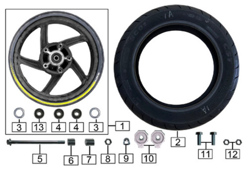 Section 12 ES5 Rear Wheel w Motor Parts Diagram