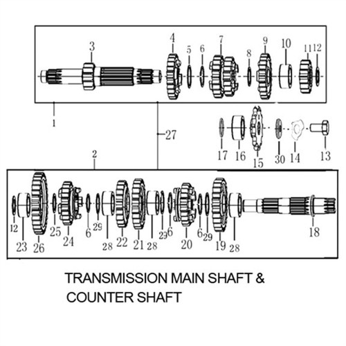 TRANSMISSION MAIN SHAFT for RX3