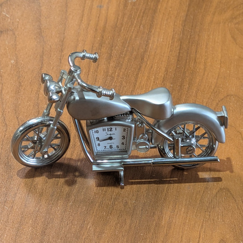Sheffield Die-Cast Miniature Motorcycle Desk Clock (Pre-Owned / Loose)