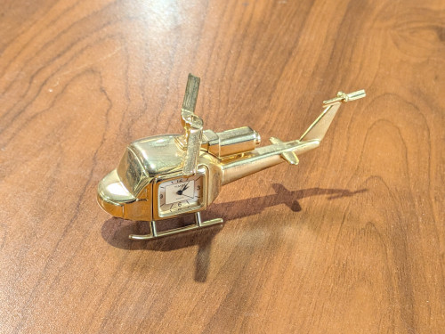 Timex Die-Cast Miniature Helicopter Desk Clock (Pre-Owned / Loose)