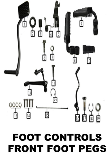 Right front footpeg assembly