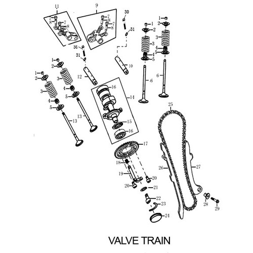 RX3 Adventure Engine Valve Train Part Diagram