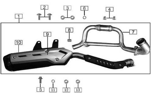 Bolt M10x1.25x45, RX4 Muffler