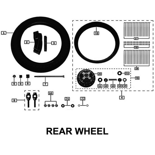 RX3 Rear Wheel parts diagram.