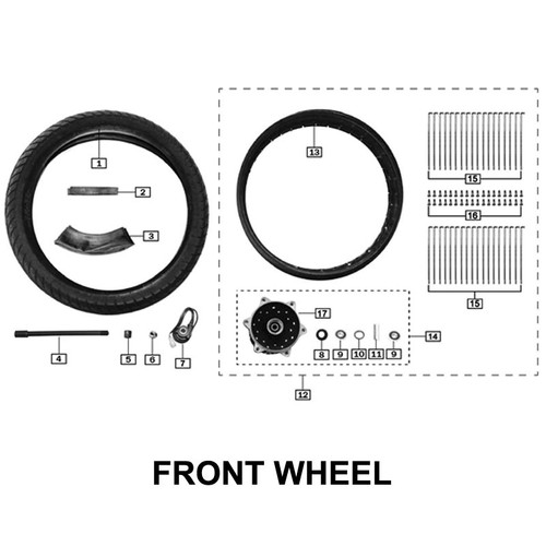 LEFT BUSH,FRONT WHEEL 3