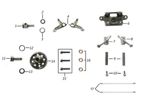 TT250 Rocker Arm Assembly Parts Diagram.