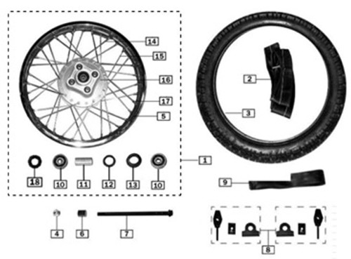 ZT26-106-06222 Axle - rear wheel (M14x277) 2016-UP TT250