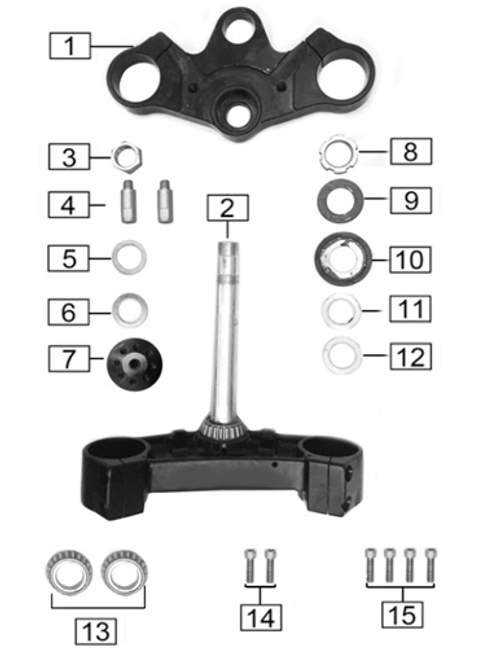 RZ3S Haylon Triple Tree Parts Diagram