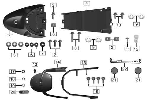 R29-104-04752 Front section of each fender 2021-UP RE3