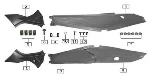 Cap, Vehicle Left Rear Part, White - CSC Motorcycles