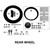 Rear Wheel with Spokes for RX3 (steel rim/3.0×17/four bearings/with four-lip oil seal/matte black)