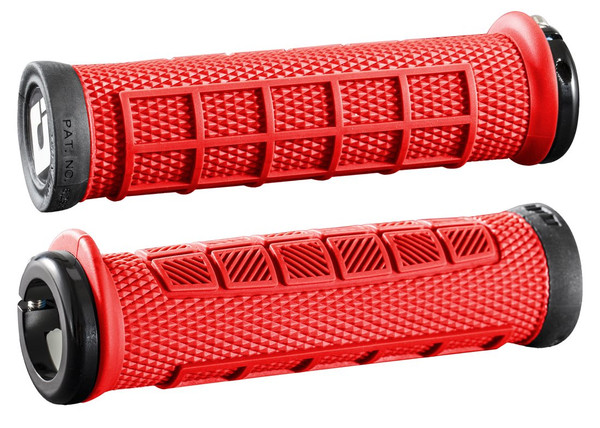 ODI Pro V2.1 Lock On Grips, Red/Black - Comfortable and Ergonomic Grips for E-Bikes and Mountain Bikes