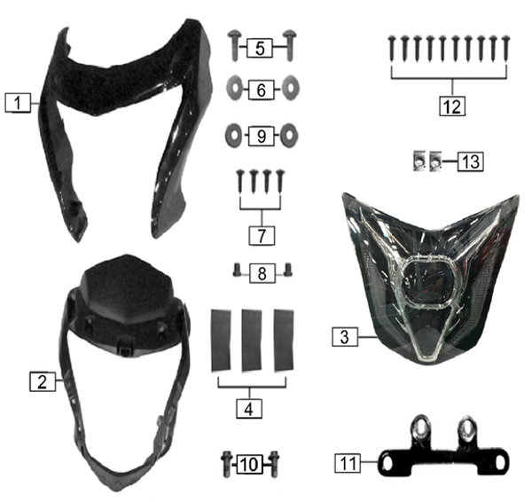 Damping foam,protective board,fuel tank for 2022-Up TT250 Headlight