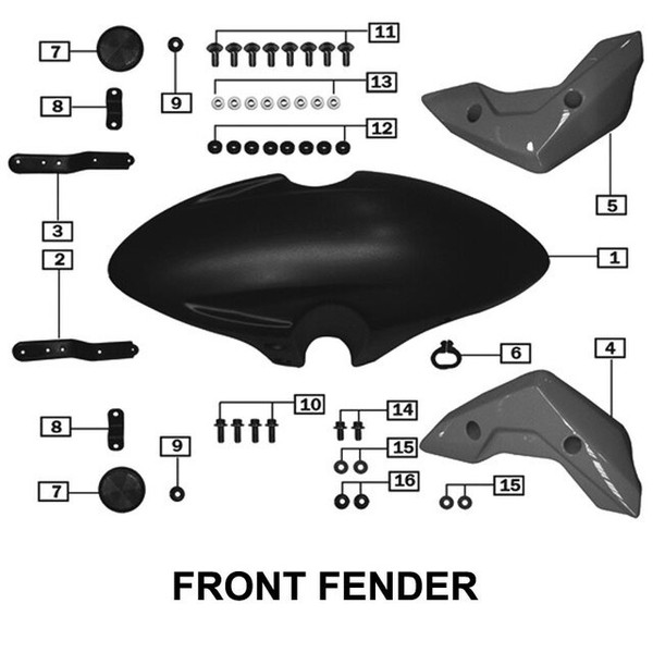 Right Front Fender Cover, White