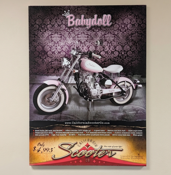 Original California Scooter Co. "Babydoll" Showroom Canvas (52" x 38") – In-Store Pickup