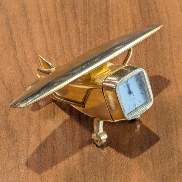 Timex Die-Cast Miniature High-Wing Airplane Desk Clock (Pre-Owned / Loose)