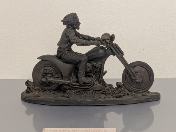 Lone Rider Chopper - Metallic Resin Statue & Desk Sculpture