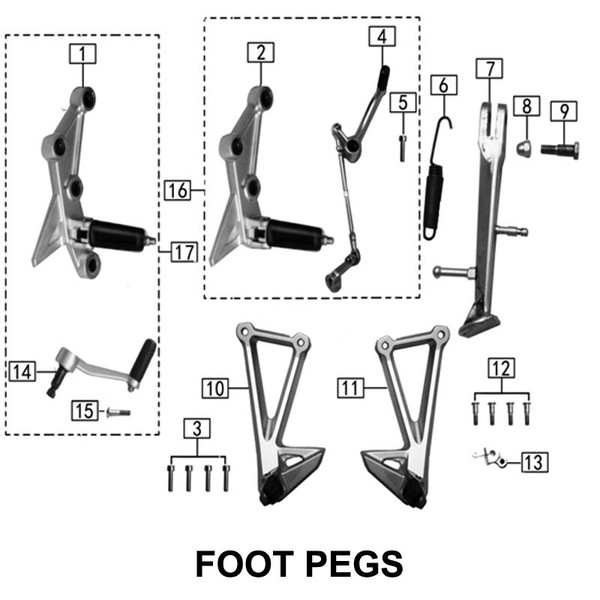 Rear brake arm spline seat