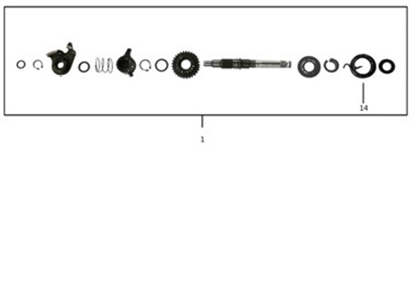 TT250 Kick Starter Shaft Parts Diagram.