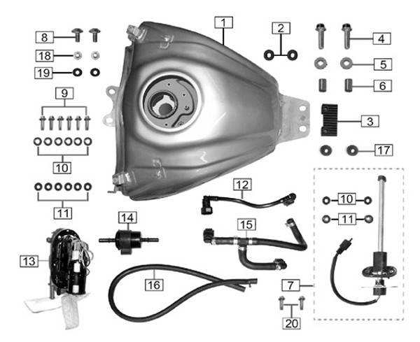 Bolt M6x16, RX4 Fuel Tank