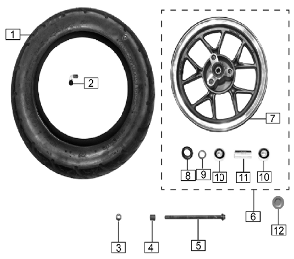 Front wheel hub bushing