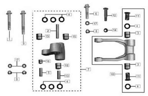 FRONT SUBASSEMBLY, ROCKING FRAME RX-4