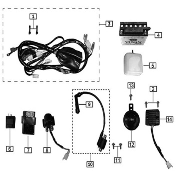 ZT10-102-06372 Main wire harness TT250 2016 TT250