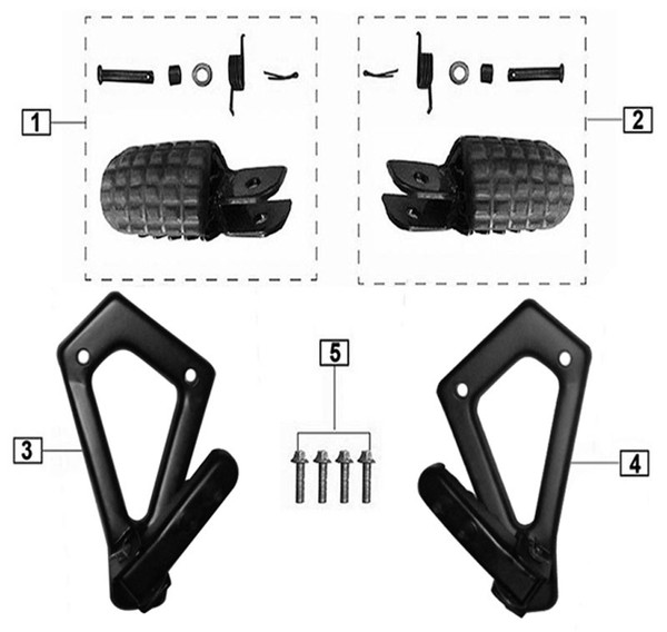 ZT19-101-06121 Right front foot peg assembly 2016-UP TT250