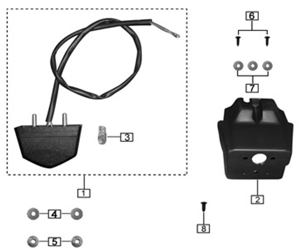ZT35-100-06195 Rear license plate lamp 2016-UP TT250 ZT35-100-06195 Rear license plate lamp 2016-UP TT250