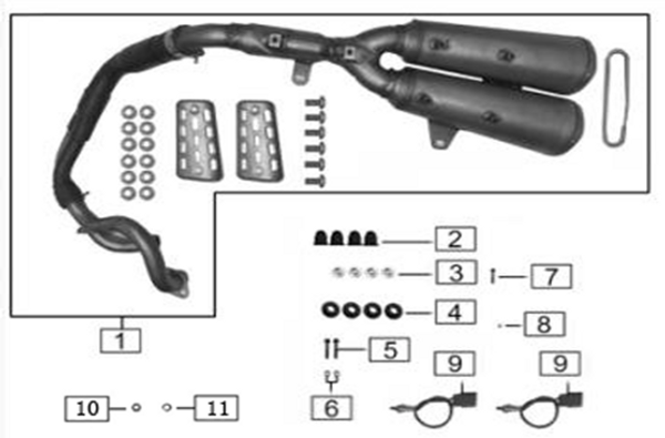 RZ3S Haylon Muffler Parts Diagram